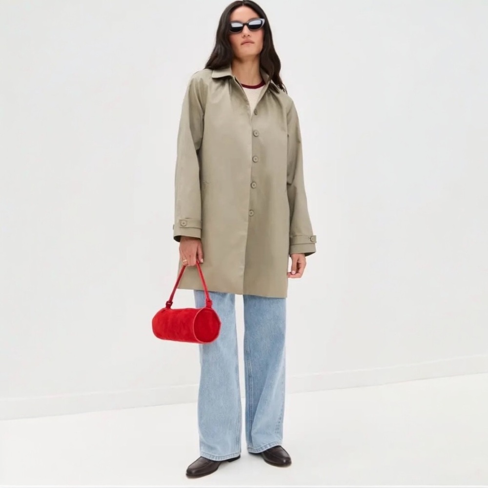 PEACHY DEN Cheri Buttoned Trench Coat Size XS